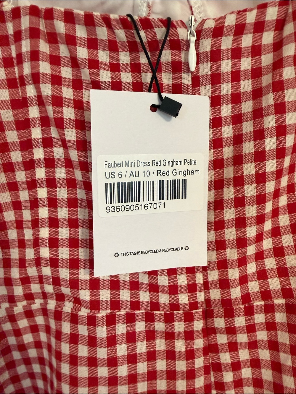Princess Polly Women’s 6P Petite Faubert Mini Dress Red Gingham - Picture 10 of 12
